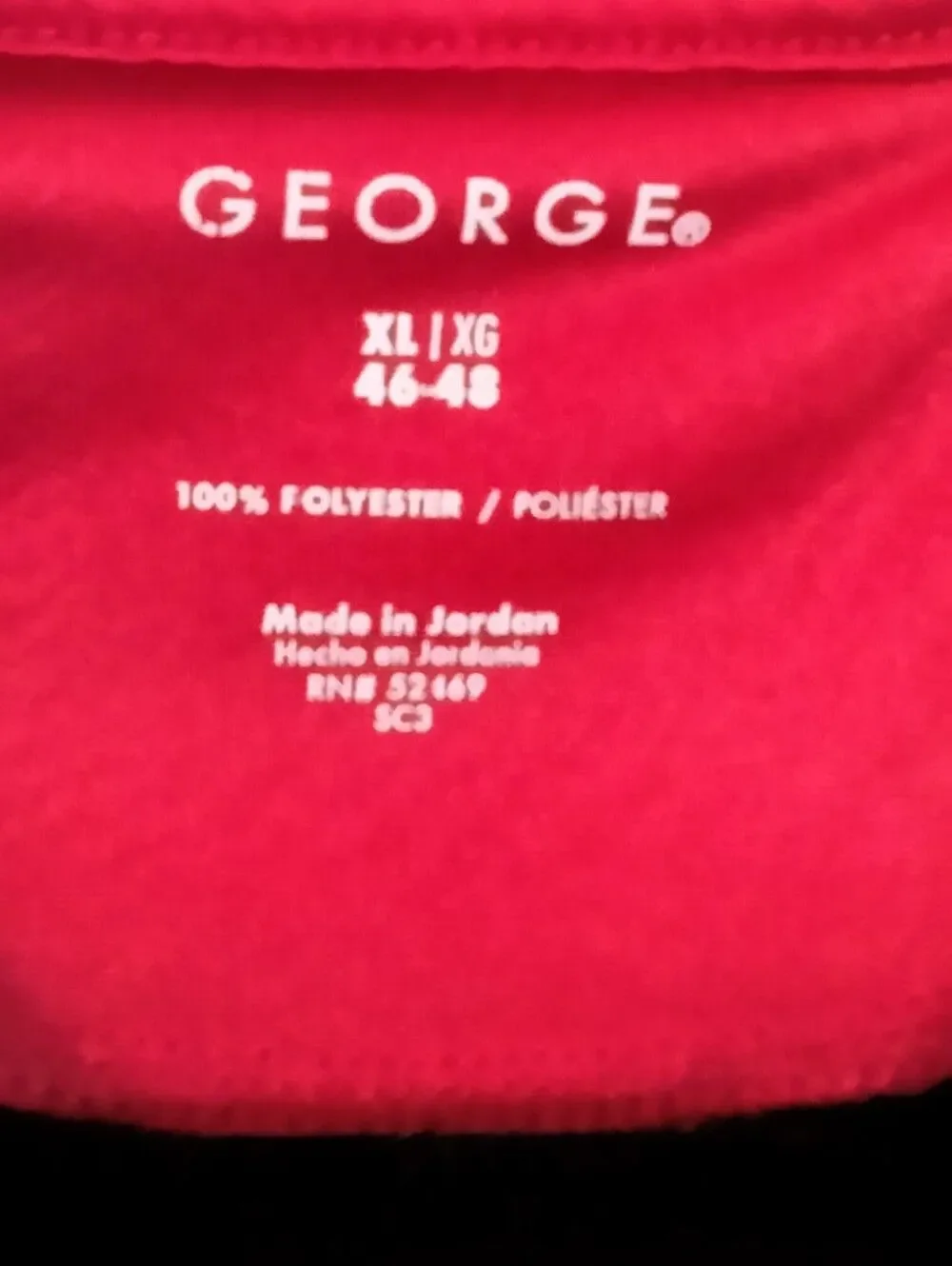 George Men's Black Polo with Contrasting Red Neck